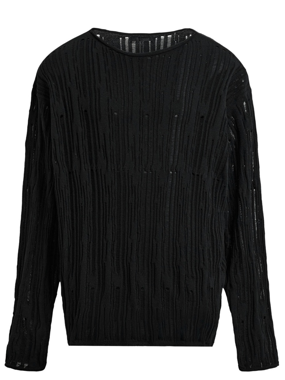 Zara Black Semi-Sheer Knit Textured Overshirt